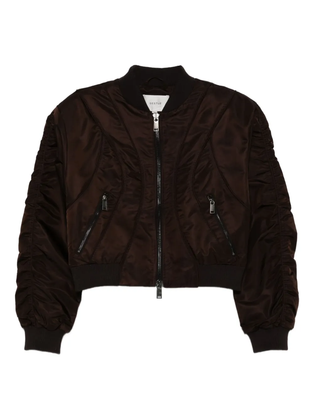 Укороченный бомбер на молнии Gestuz, коричневый
Укороченный бомбер на молнии Gestuz, коричневый