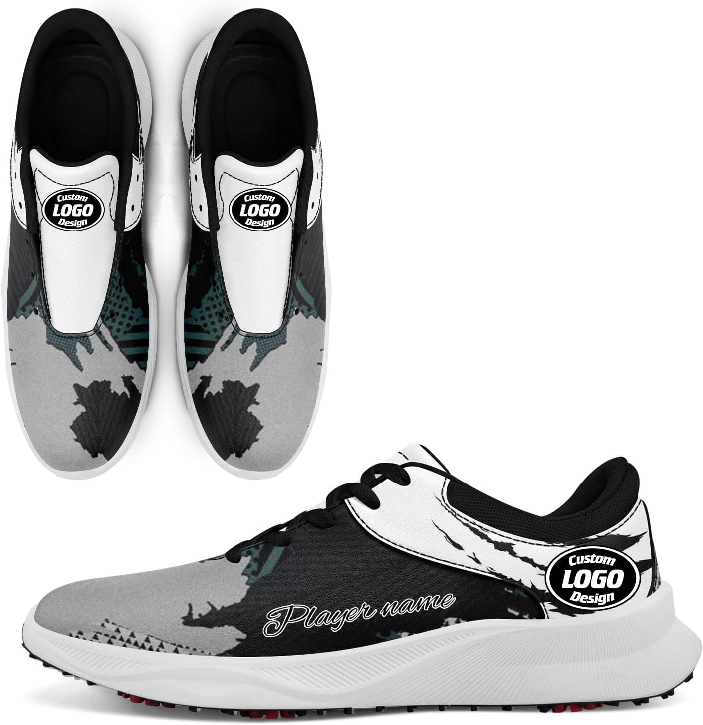 Стильные кроссовки для гольфа с граффити для мужчин и женщин, камуфляжная расцветка, без шипов, вентилируемая подошва, возможность персонализации логотипом или именем, для занятий спортом на траве Coolcustomize, белый/черный/серый
Стильные кроссовки для гольфа с граффити для мужчин и женщин, камуфляжная расцветка, без шипов, вентилируемая подошва, возможность персонализации логотипом или именем, для занятий спортом на траве Coolcustomize, белый/черный/серый