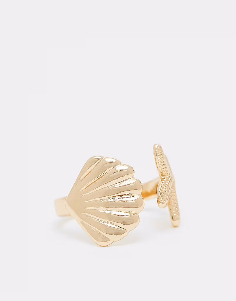 Кольцо-ракушка золотистого оттенка Asos Design
Кольцо-ракушка золотистого оттенка Asos Design