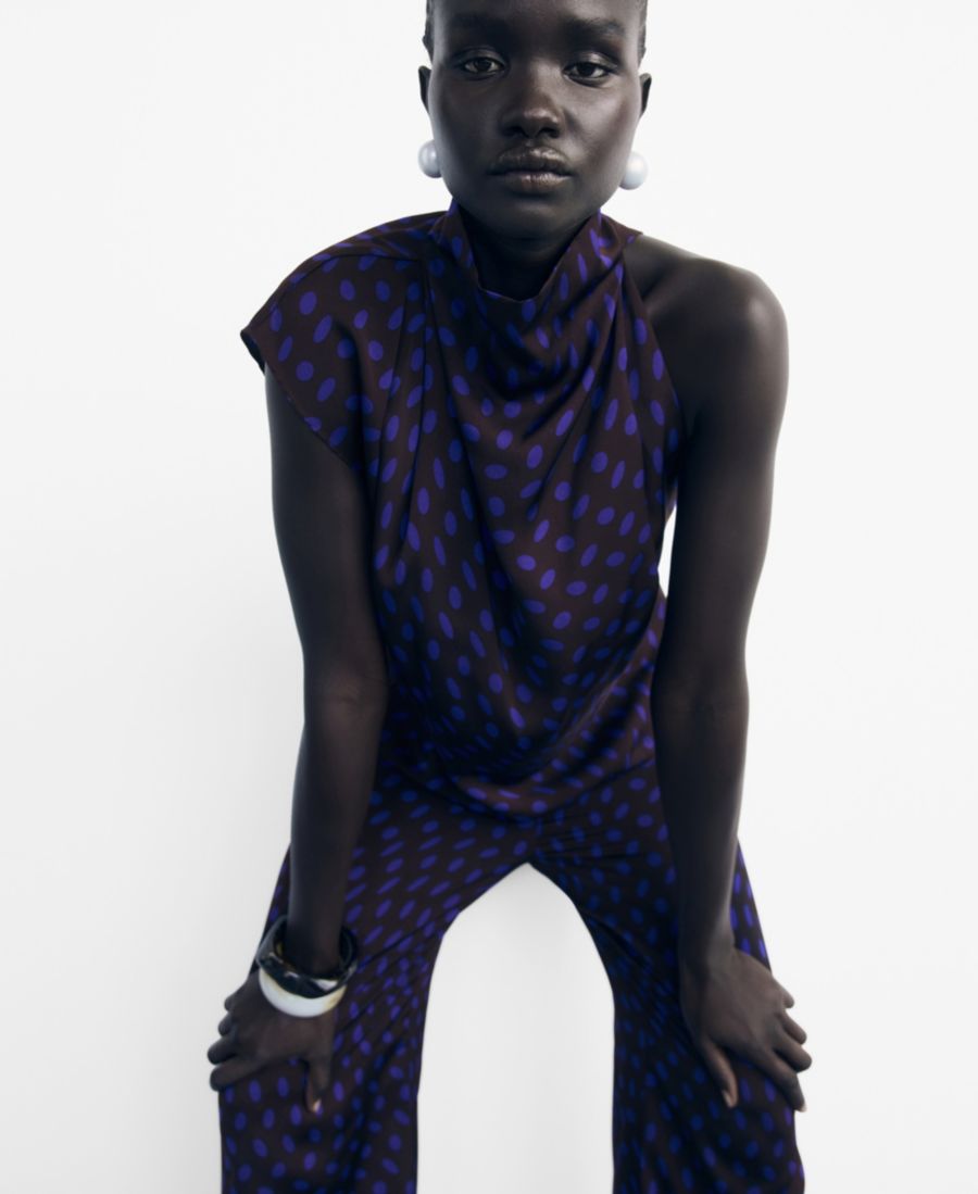 Женская блузка в горошек с драпированным воротником MANGO, Brown
Женская блузка в горошек с драпированным воротником MANGO, Brown