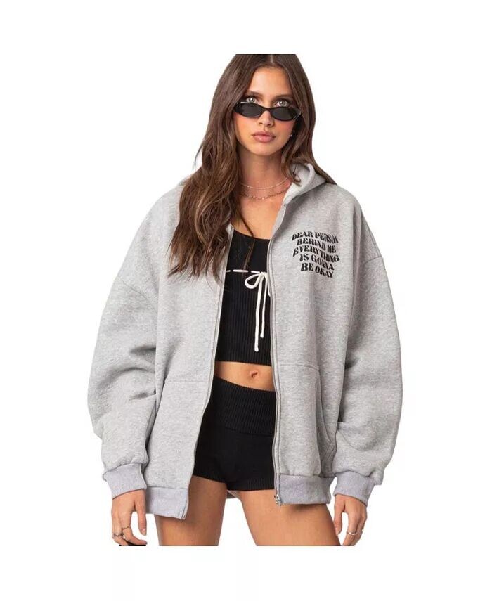 Женская толстовка оверсайз на молнии Everything's ok Edikted
Женская толстовка оверсайз на молнии Everything's ok Edikted