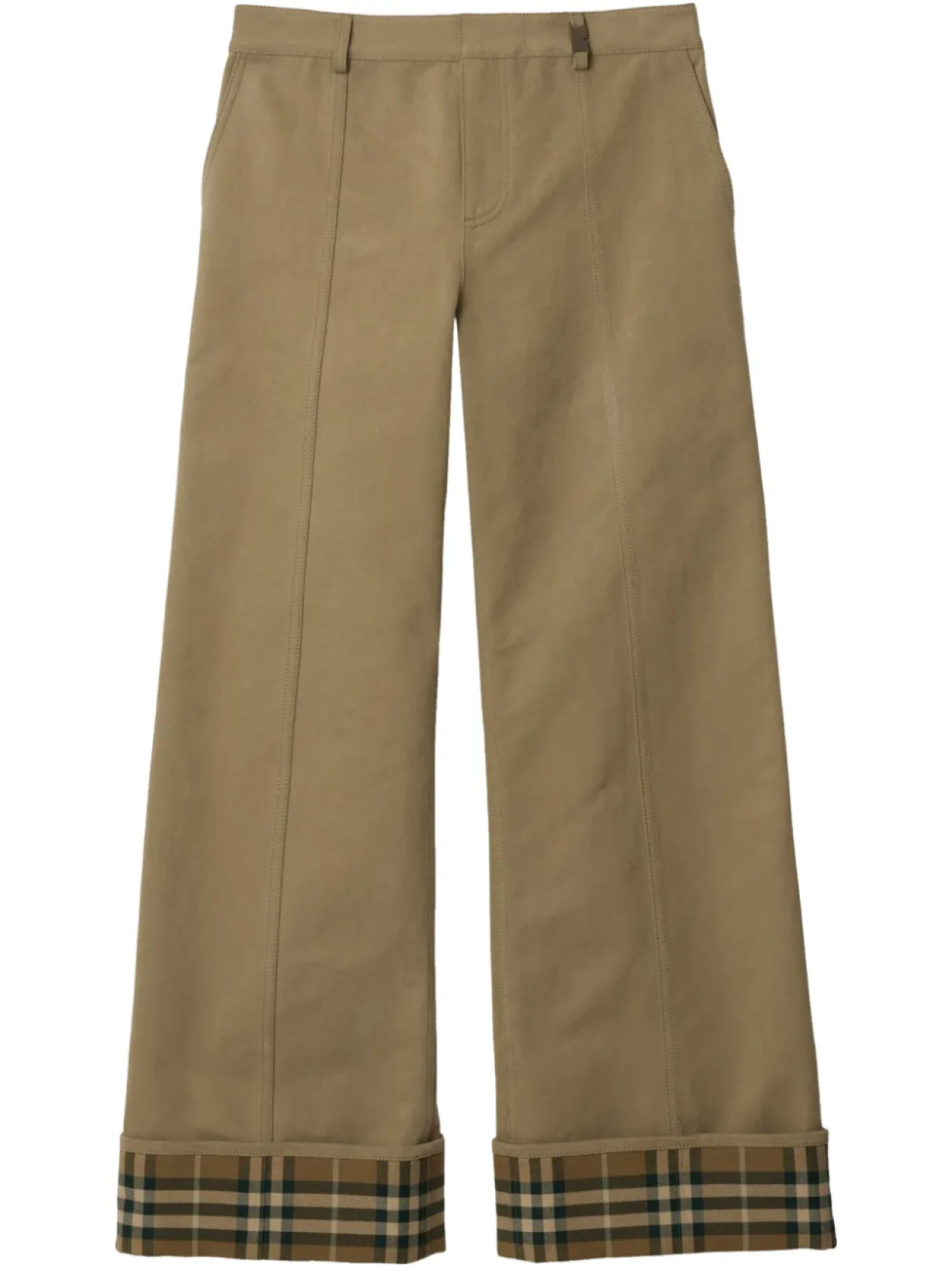 Широкие брюки с отделкой в клетку Burberry, нейтральный
Широкие брюки с отделкой в клетку Burberry, нейтральный