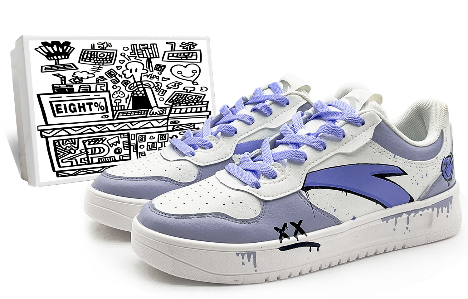 Кеды мужские, обувь для скейтбординга низкая Белый/фиолетовый/черный Anta
Кеды мужские, обувь для скейтбординга низкая Белый/фиолетовый/черный Anta