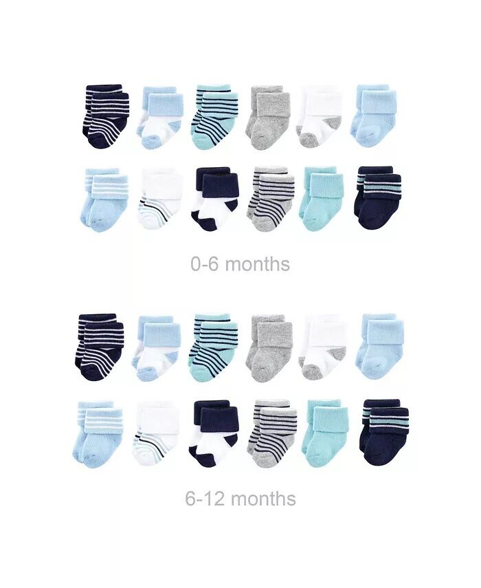 Хлопковые махровые носки Baby Boys Grow with Me, мятно-синие полоски, 0–6 и 6–12 месяцев Luvable Friends, синий
Хлопковые махровые носки Baby Boys Grow with Me, мятно-синие полоски, 0–6 и 6–12 месяцев Luvable Friends, синий