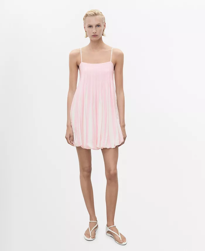 Женское короткое полосатое платье-баллон MANGO, розовый
Женское короткое полосатое платье-баллон MANGO, розовый