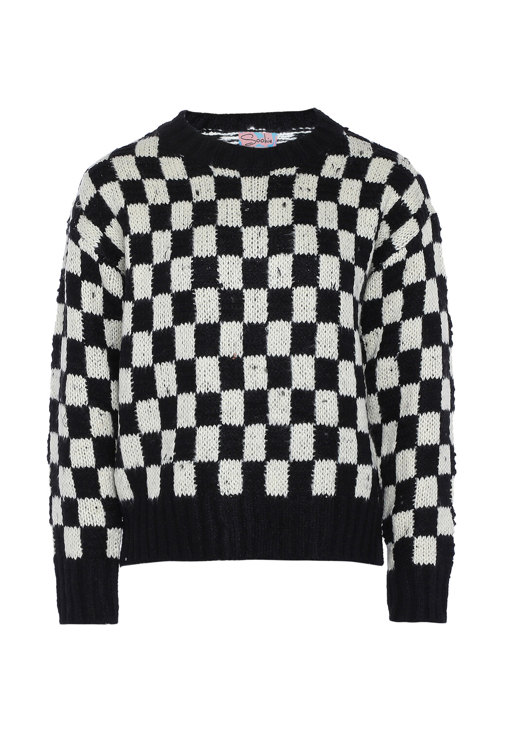 Свитер Sookie Sweater, белый черный клеточный 
Свитер Sookie Sweater, белый черный клеточный