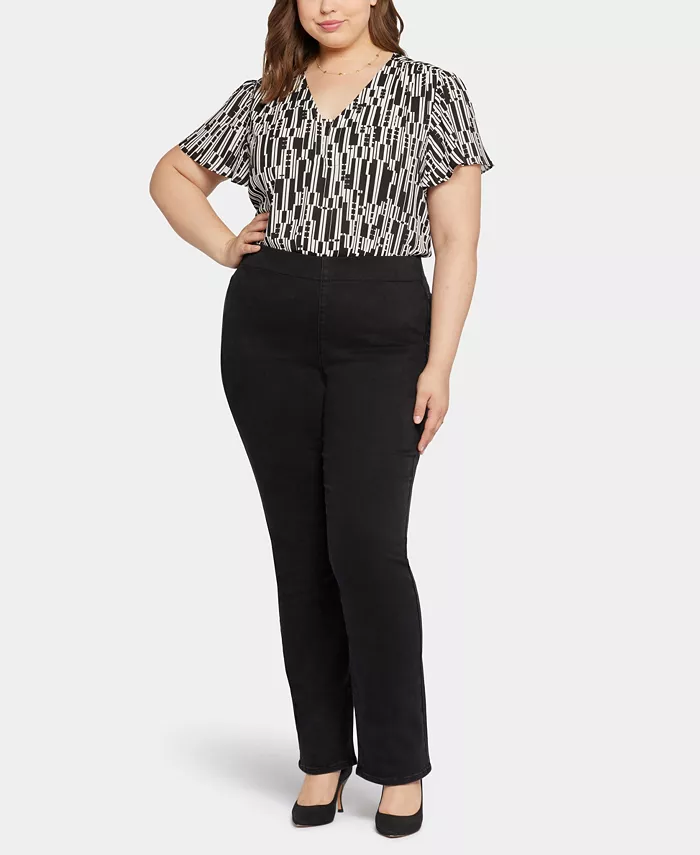 Брюки прямого кроя больших размеров NYDJ, черный
Брюки прямого кроя больших размеров NYDJ, черный