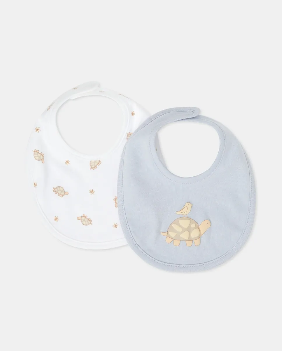 Набор из двух слюнявчиков для мальчика Cotton Juice, синий 
Набор из двух слюнявчиков для мальчика Cotton Juice, синий