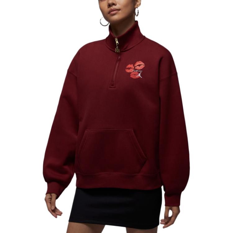 Jordan Женская толстовка темно-красного цвета с воротником-стойкой средней высоты
Jordan Женская толстовка темно-красного цвета с воротником-стойкой средней высоты