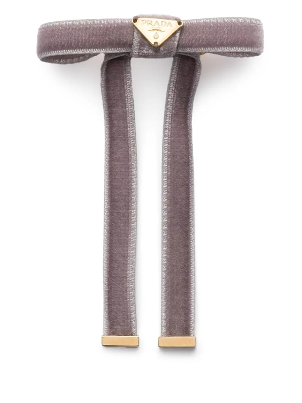 Велюровая заколка с логотипом Prada, серый
Велюровая заколка с логотипом Prada, серый