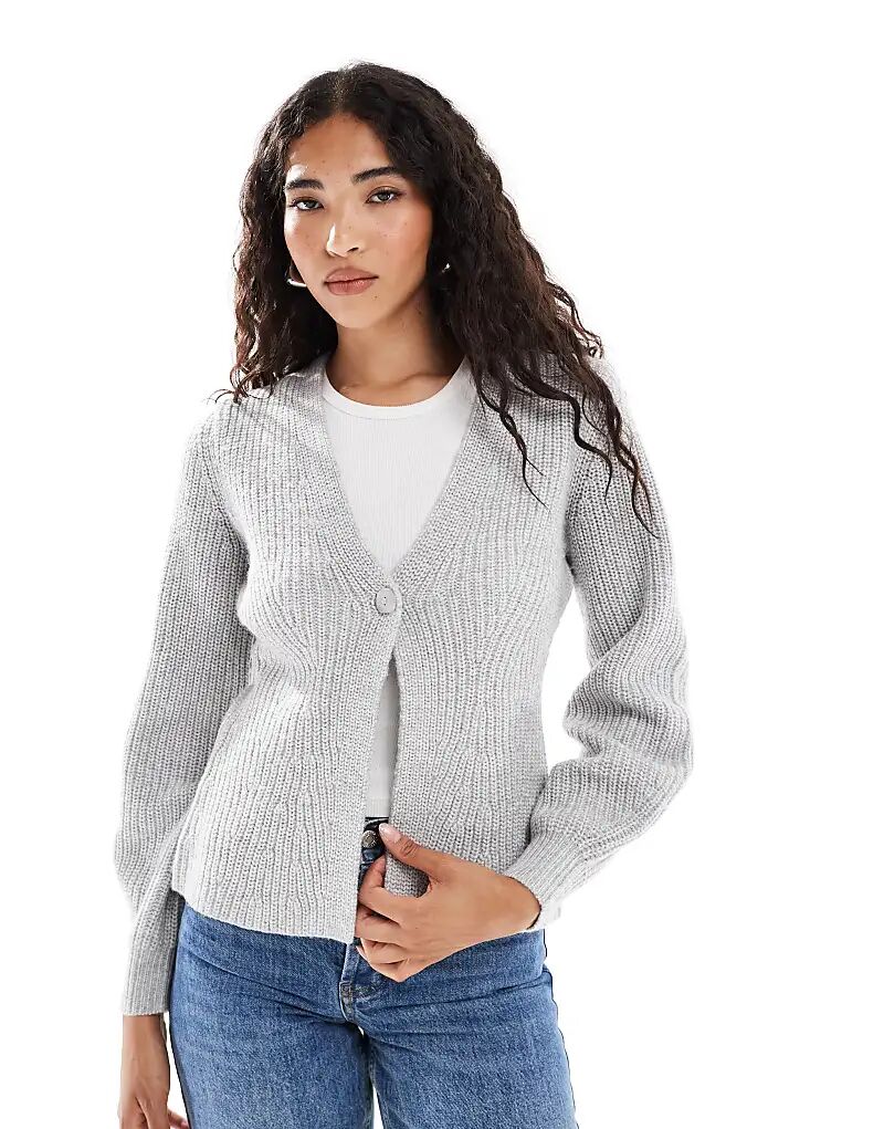 Кардиган New Look на одну пуговицу серого цвета
Кардиган New Look на одну пуговицу серого цвета