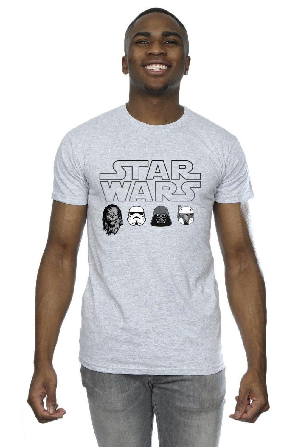 Футболка с головами персонажей Star Wars, серый
Футболка с головами персонажей Star Wars, серый