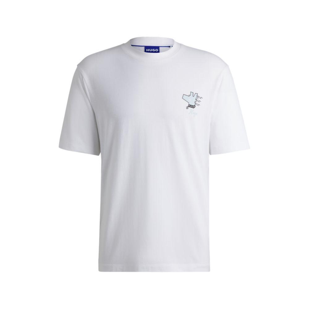 Футболка из хлопкового трикотажа с графическими принтами HUGO, белый
Футболка из хлопкового трикотажа с графическими принтами HUGO, белый