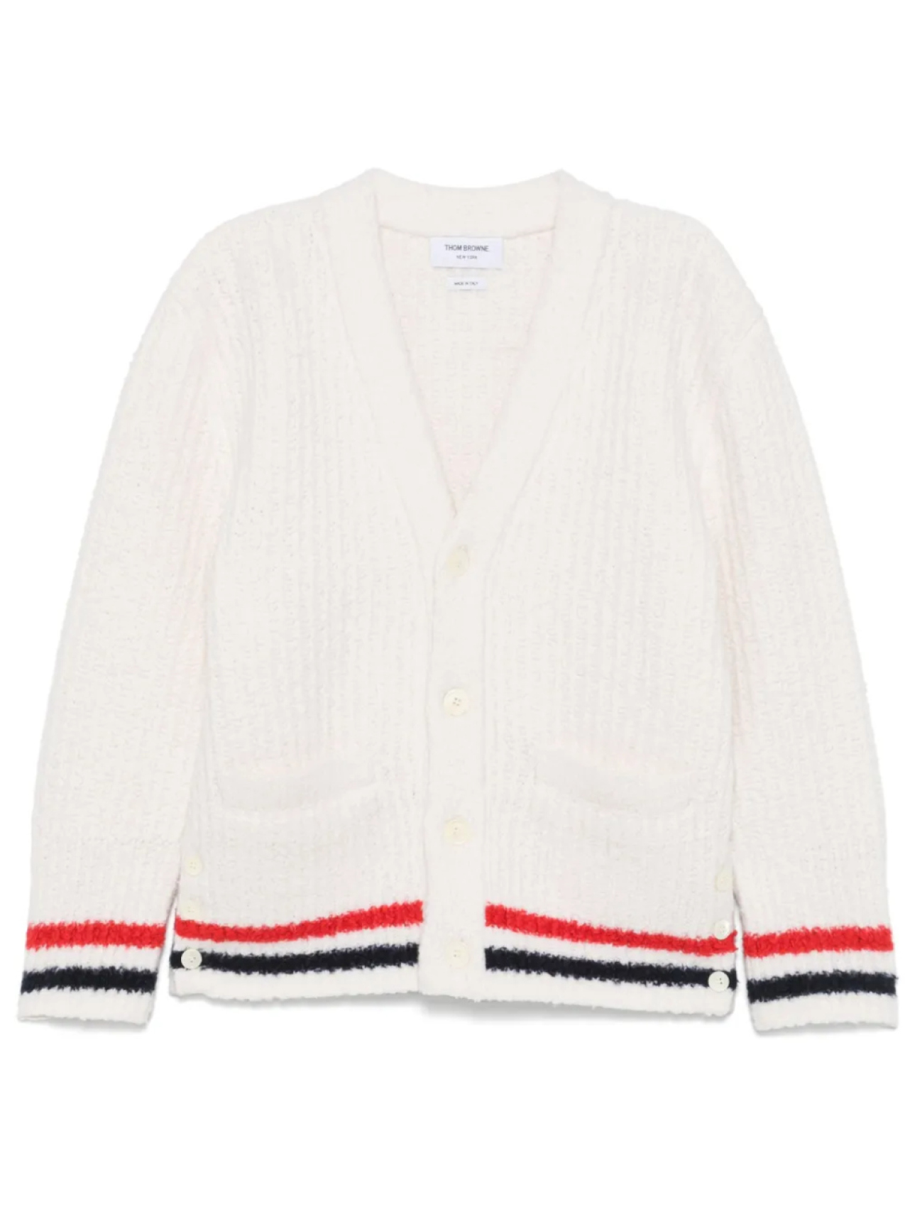 Thom Browne кардиган с полосками RWB, белый
Thom Browne кардиган с полосками RWB, белый