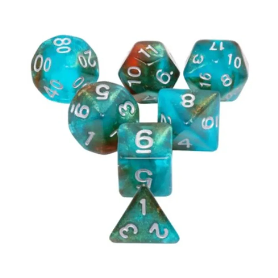 Набор Poly — свечение в темно-синей туманности с серебром (7), Dice Sets - Resin/Acrylic - Rainbow & Multi-Colored (Foam Brain Games)
Набор Poly — свечение в темно-синей туманности с серебром (7), Dice Sets - Resin/Acrylic - Rainbow & Multi-Colored (Foam Brain Games)