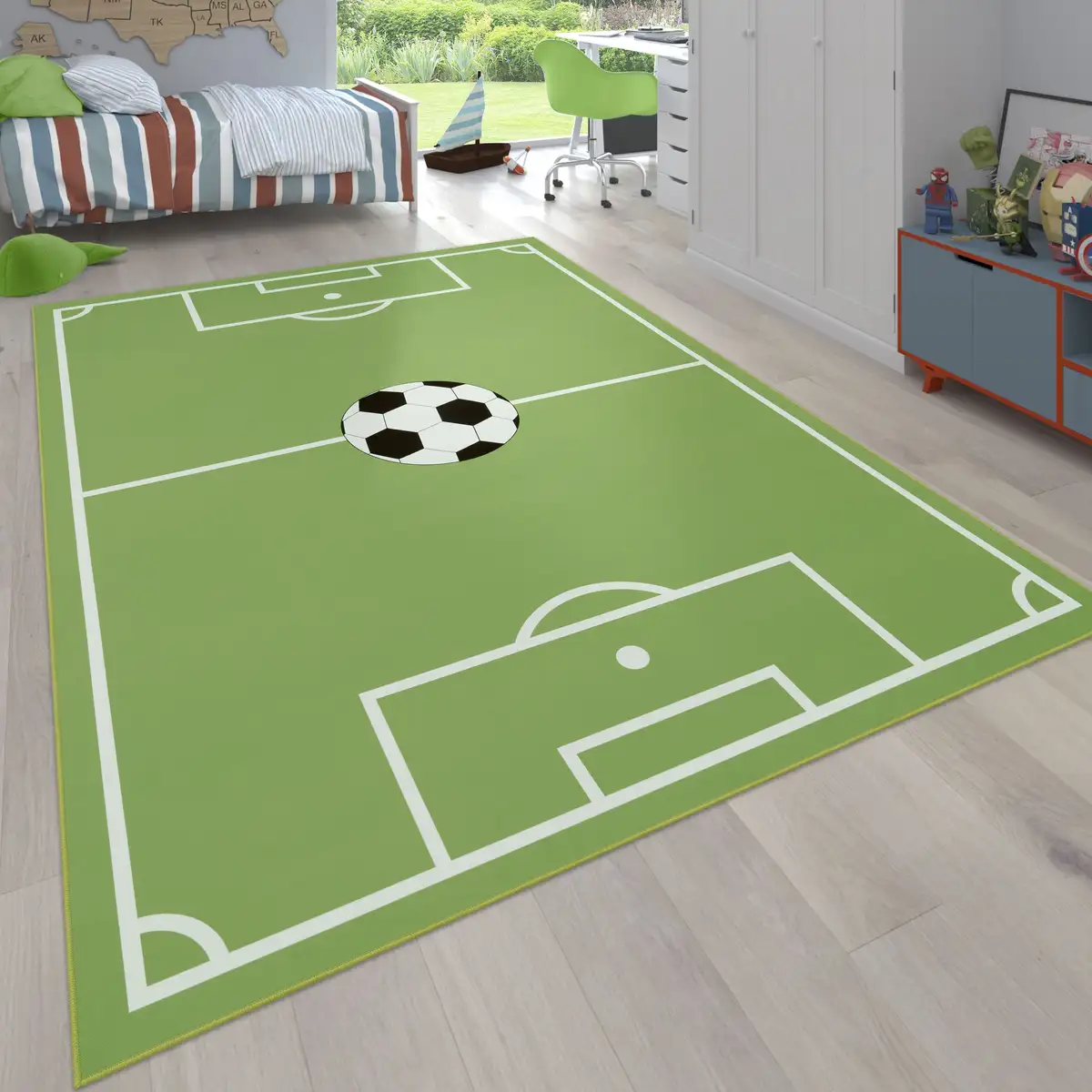 Детский ковер Paco Home "Bino 568", прямоугольный, короткий ворс, игровой коврик, мотив футбольного поля, детская комната 200х290 см, зеленый
Детский ковер Paco Home "Bino 568", прямоугольный, короткий ворс, игровой коврик, мотив футбольного поля, детская комната 200х290 см, зеленый