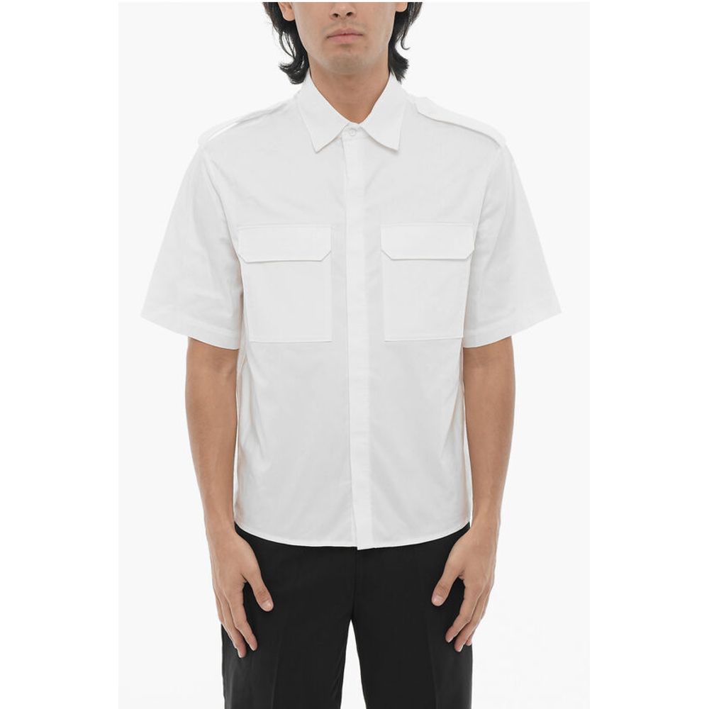 Рубашка свободного кроя в стиле милитари с короткими рукавами Neil Barrett, White
Рубашка свободного кроя в стиле милитари с короткими рукавами Neil Barrett, White