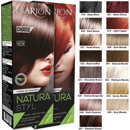Крем-краска для волос Natura Styl Permanent Pleasant Color 80 мл Marion
Крем-краска для волос Natura Styl Permanent Pleasant Color 80 мл Marion