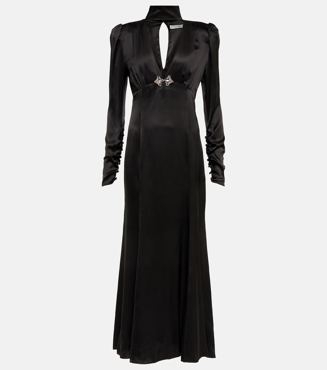 Платье из шелкового атласа с декоративными элементами Alessandra Rich, черный
Платье из шелкового атласа с декоративными элементами Alessandra Rich, черный