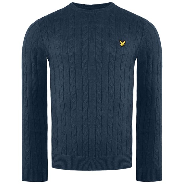 Мужской темно-синий свитер с кабелем Lyle & Scott, синий
Мужской темно-синий свитер с кабелем Lyle & Scott, синий