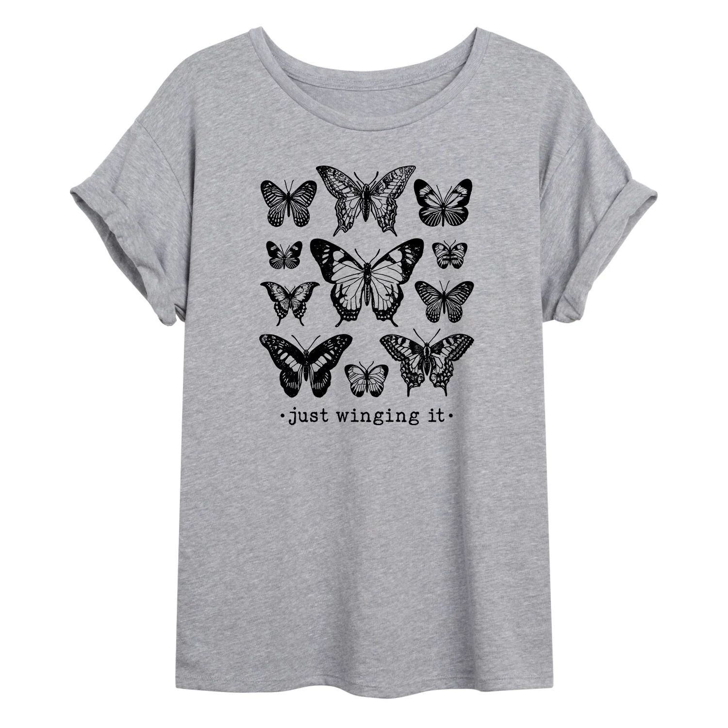 Детская футболка большого размера с рисунком Butterflies Winging Licensed Character
Детская футболка большого размера с рисунком Butterflies Winging Licensed Character