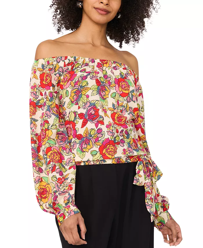 Женская блузка с цветочным принтом, с открытыми плечами, длинными рукавами и завязкой спереди Vince Camuto, розовый
Женская блузка с цветочным принтом, с открытыми плечами, длинными рукавами и завязкой спереди Vince Camuto, розовый