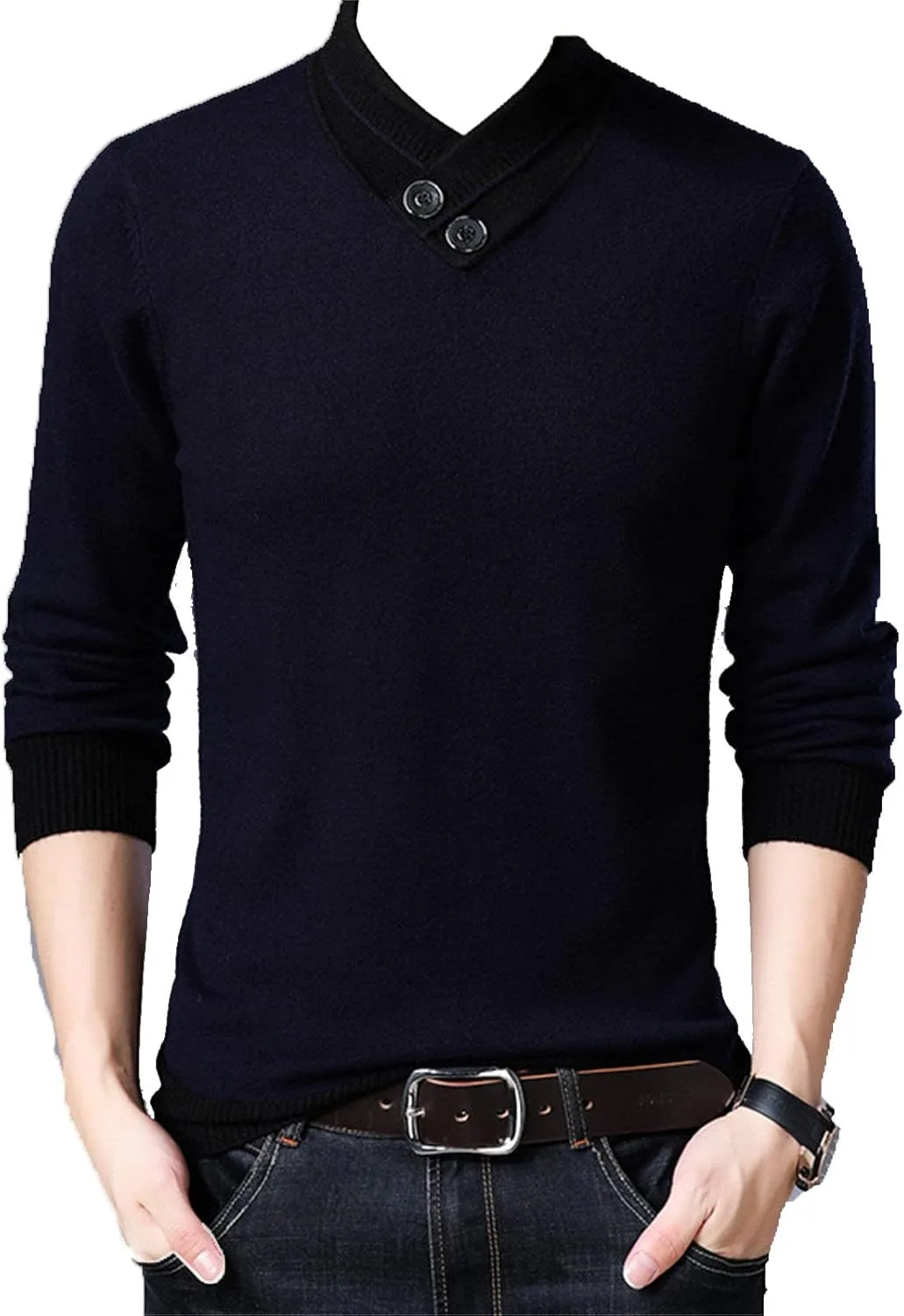 Мужской пуловер с лацканами, модный цвет, длинный рукав, вязаный, осень-зима, утепленный Kaxiya2021
Мужской пуловер с лацканами, модный цвет, длинный рукав, вязаный, осень-зима, утепленный Kaxiya2021