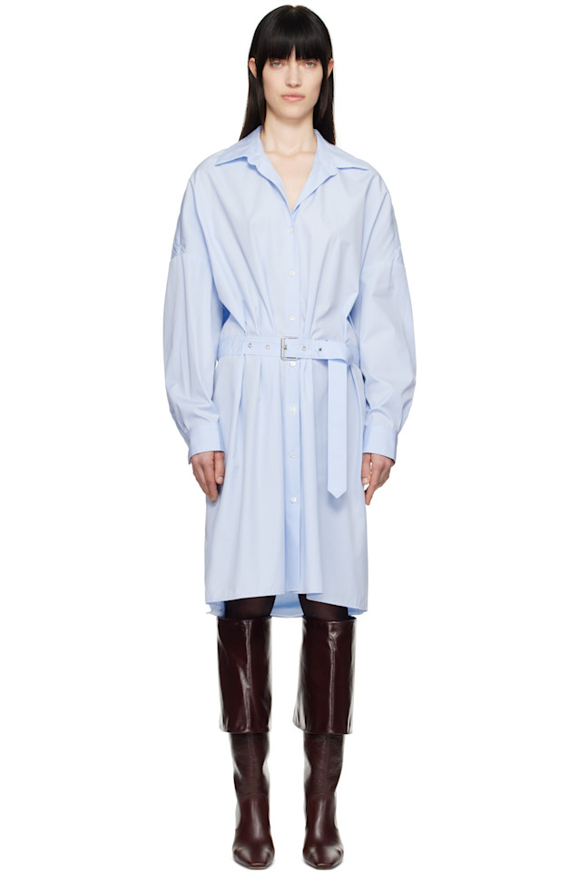 Миди-платье с поясом и рубашечным кроем Dries Van Noten, синий
Миди-платье с поясом и рубашечным кроем Dries Van Noten, синий