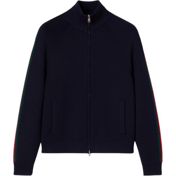 Вязаная куртка из шерсти с узором плетения и молнией GUCCI, темно-синий
Вязаная куртка из шерсти с узором плетения и молнией GUCCI, темно-синий