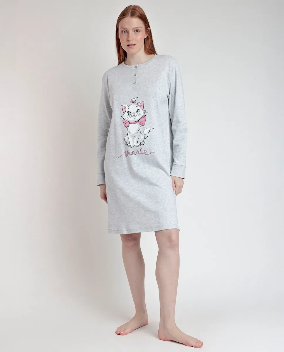 Длинная женская ночная рубашка из серого хлопкового трикотажа Disney, серый
Длинная женская ночная рубашка из серого хлопкового трикотажа Disney, серый