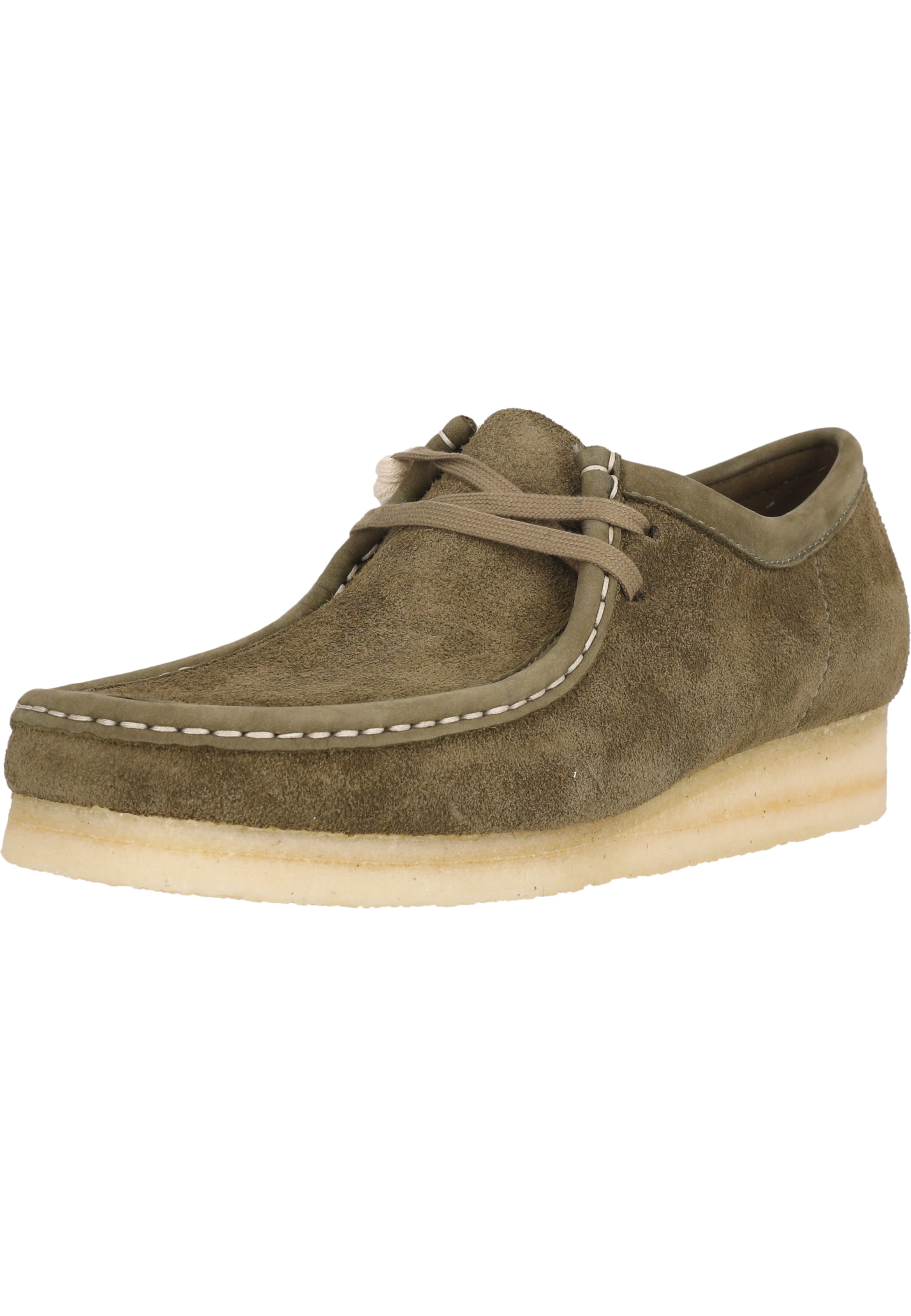 CLARKS Шнурованные туфли 'Wallabee' в оливковом цвете
CLARKS Шнурованные туфли 'Wallabee' в оливковом цвете