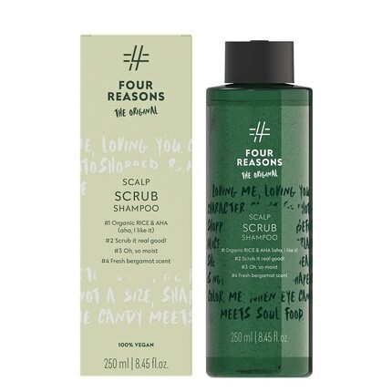 Оригинальный шампунь-скраб для кожи головы Four Reasons с органическим рисом и AHA для зудящей, сухой и шелушащейся кожи головы, 8,45 жидких унций
Оригинальный шампунь-скраб для кожи головы Four Reasons с органическим рисом и AHA для зудящей, сухой и шелушащейся кожи головы, 8,45 жидких унций