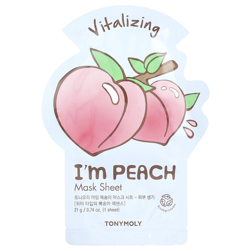 TonyMoly, I'm Peach, тканевая маска для восстановления, 1 шт., 21 г (0,74 унции)
TonyMoly, I'm Peach, тканевая маска для восстановления, 1 шт., 21 г (0,74 унции)