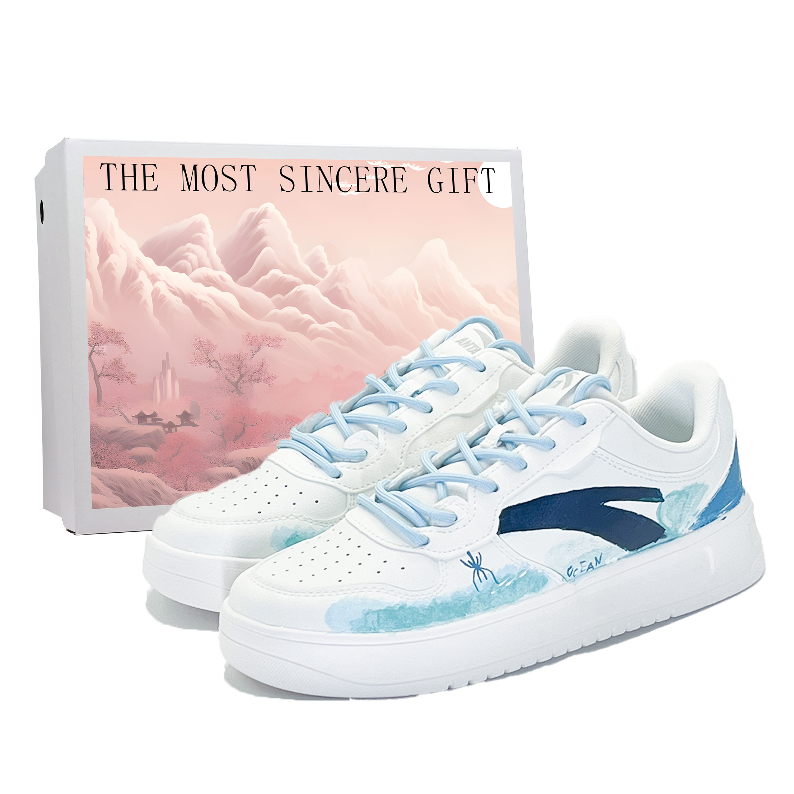 ANTA Низкие противоскользящие амортизирующие кроссовки для скейтбординга, мужские, сине-белые
ANTA Низкие противоскользящие амортизирующие кроссовки для скейтбординга, мужские, сине-белые