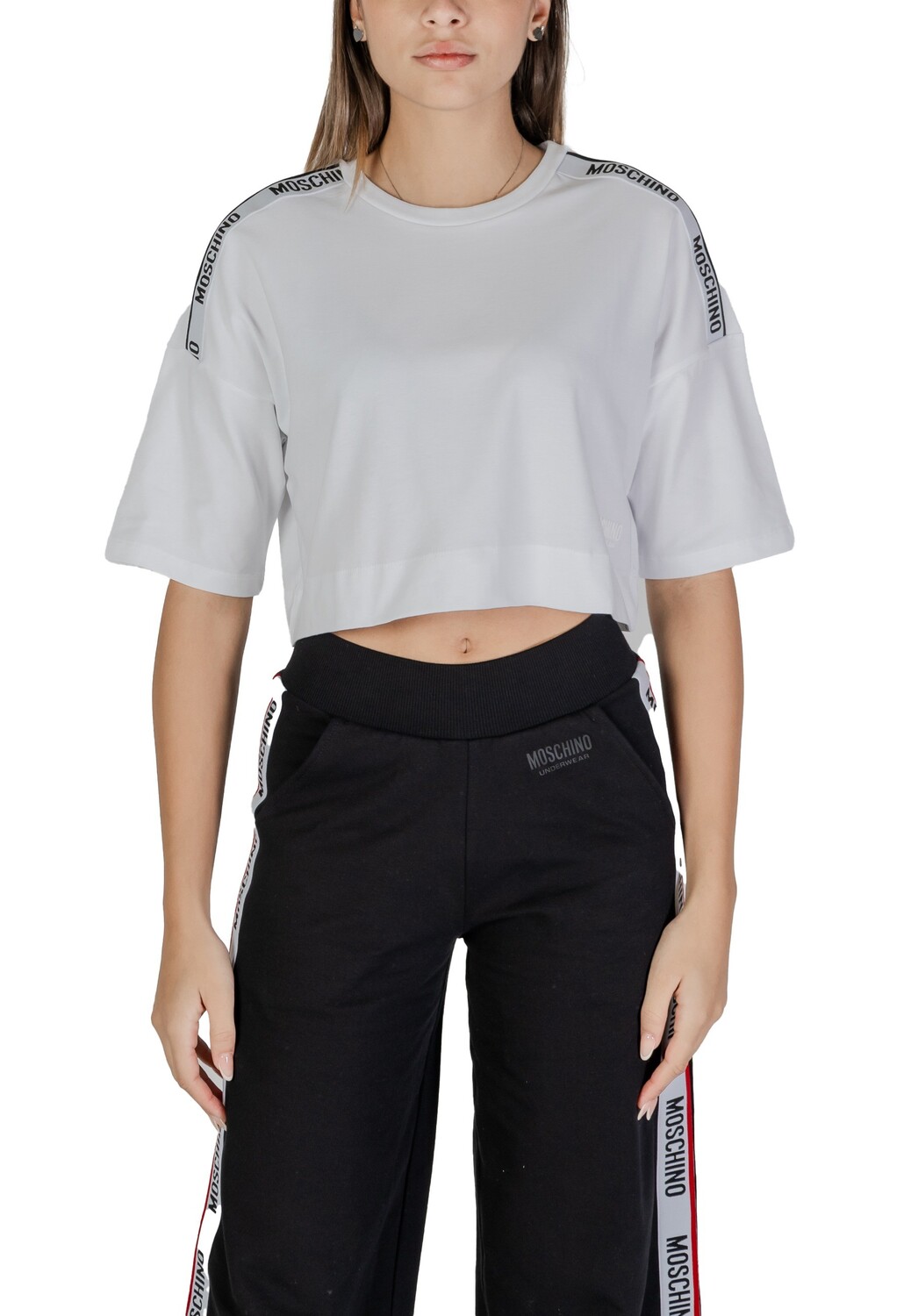 Футболка женская Moschino Underwear укороченная, белый
Футболка женская Moschino Underwear укороченная, белый
