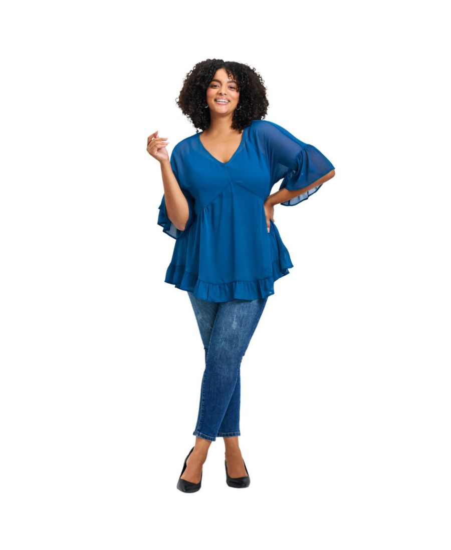 Женская блузка Harlow с оборками AVENUE, Teal
Женская блузка Harlow с оборками AVENUE, Teal