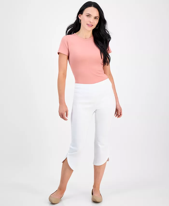 Укороченные брюки-капри с разрезом по низу на резинке JM Collection, белый
Укороченные брюки-капри с разрезом по низу на резинке JM Collection, белый