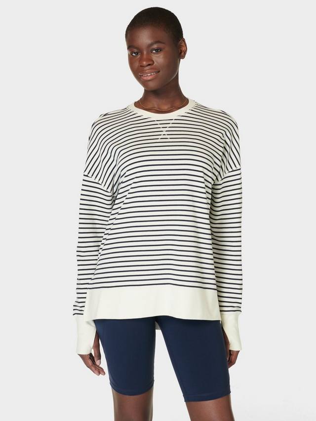 Удлиненная толстовка из органической хлопчатобумажной смеси в полоску после занятий Sweaty Betty, белый/черный
Удлиненная толстовка из органической хлопчатобумажной смеси в полоску после занятий Sweaty Betty, белый/черный