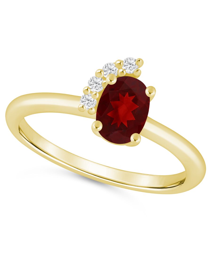 Кольцо с аметистом (3/4 карата) и белым бриллиантом (1/20 карата) из белого золота 10 карат Macy's, Garnet
Кольцо с аметистом (3/4 карата) и белым бриллиантом (1/20 карата) из белого золота 10 карат Macy's, Garnet