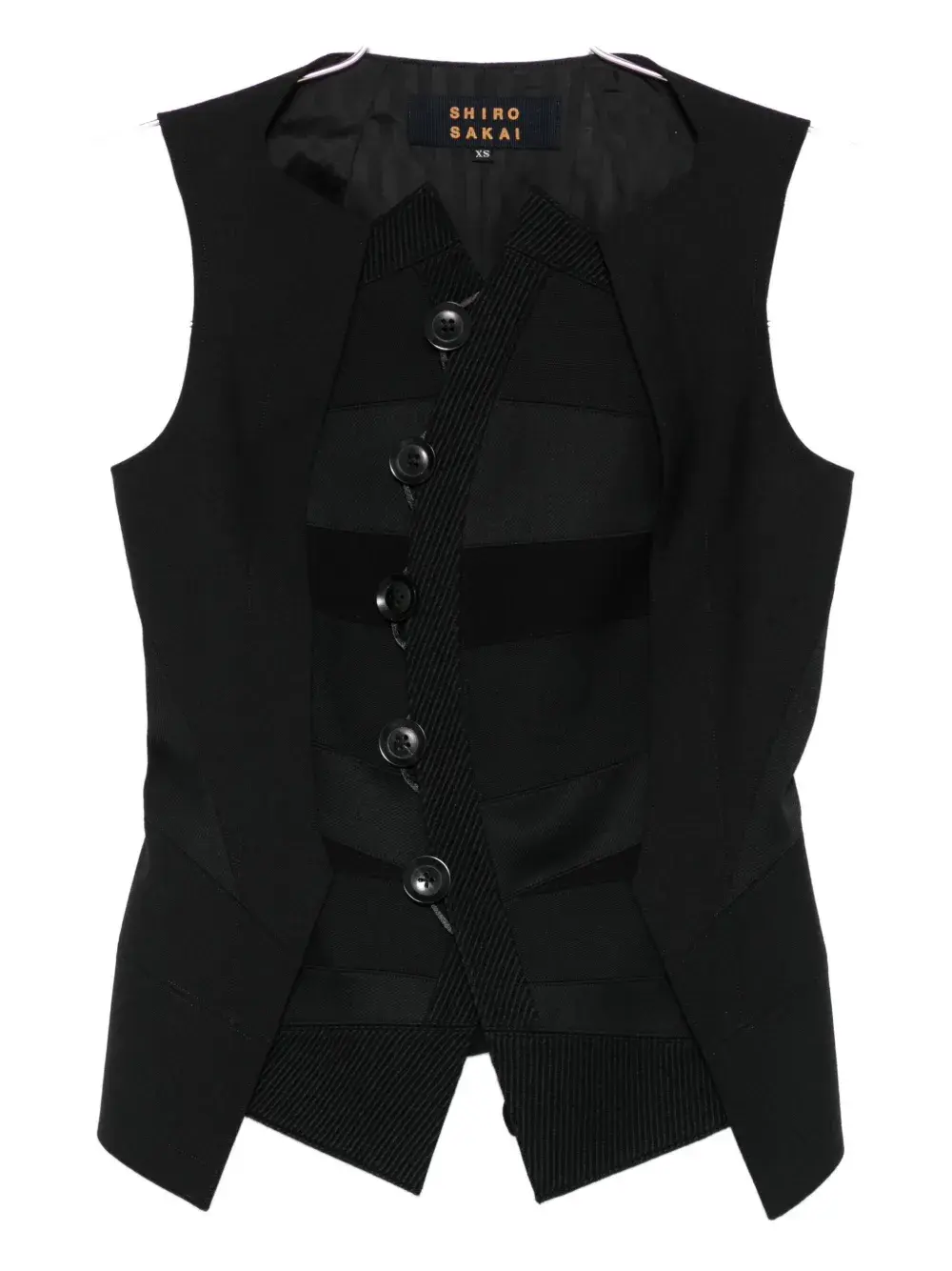 Жилет на пуговицах Shiro Sakai, черный
Жилет на пуговицах Shiro Sakai, черный
