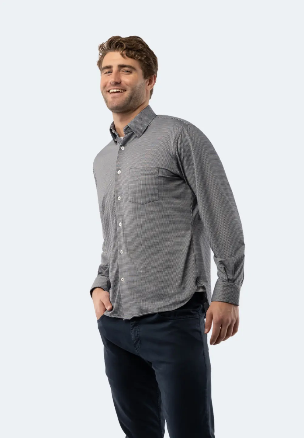 Рубашка жаккардовая Добби в синюю и белую клетку American Heritage
Рубашка жаккардовая Добби в синюю и белую клетку American Heritage