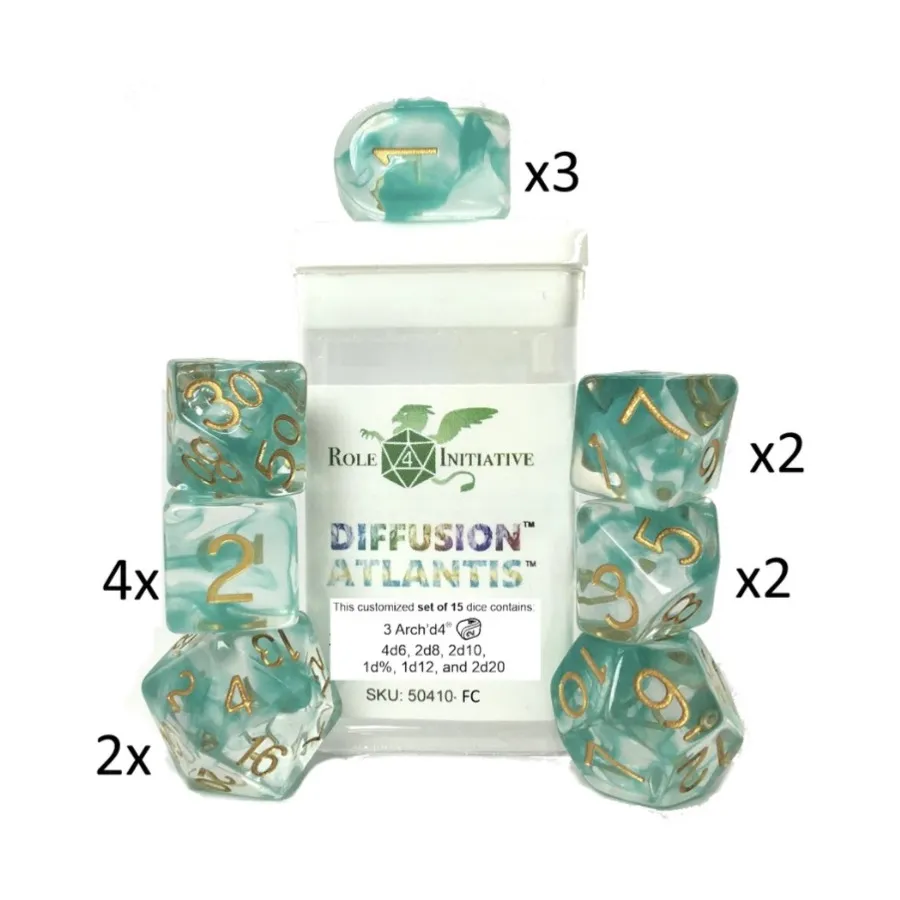 Многогранные игральные кости — Атлантида, арка d4 с белыми цифрами (15), Game Dice - Diffusion (Role 4 Initiative)
Многогранные игральные кости — Атлантида, арка d4 с белыми цифрами (15), Game Dice - Diffusion (Role 4 Initiative)