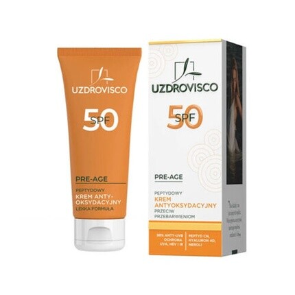 UZDROVISCO Pre-Age пептидный антиоксидантный крем против морщин SPF50 50 мл 
UZDROVISCO Pre-Age пептидный антиоксидантный крем против морщин SPF50 50 мл