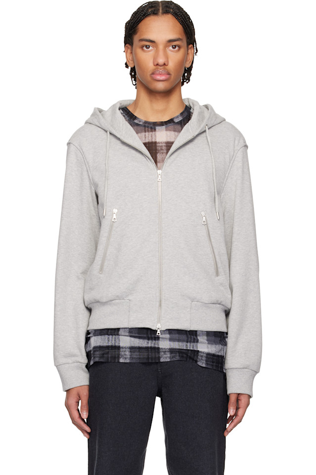 Dries Van Noten Серая свободная толстовка на молнии
Dries Van Noten Серая свободная толстовка на молнии