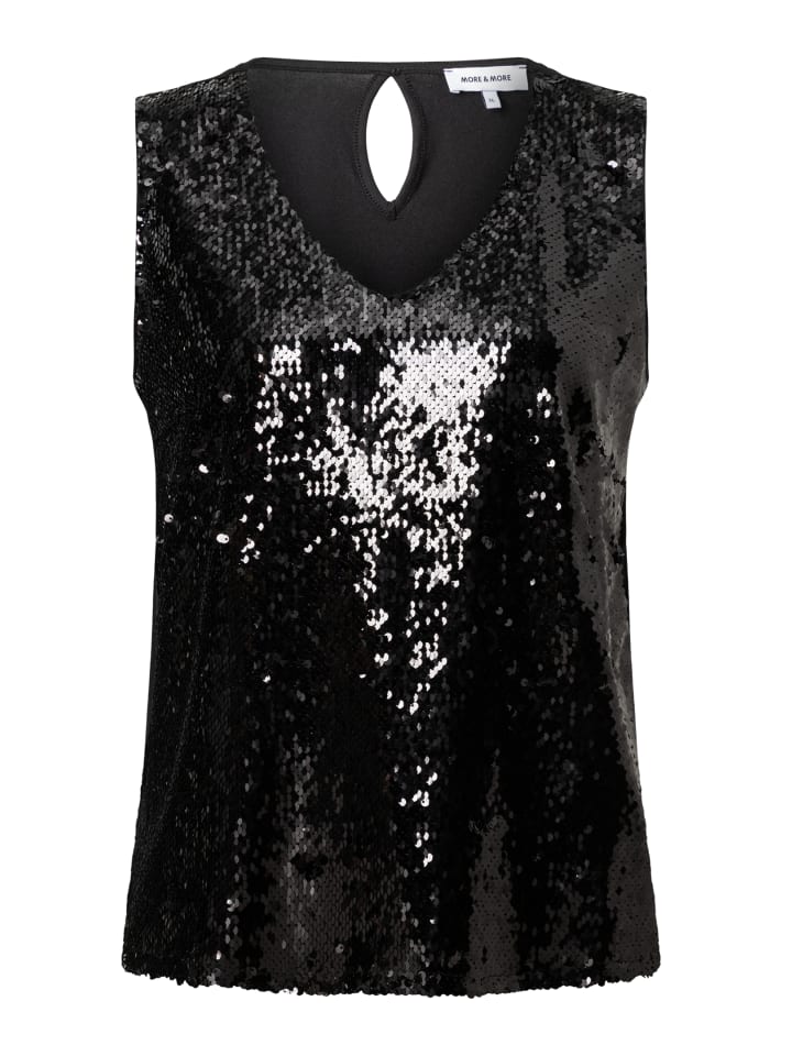More & More Блестящий топ с пайетками, трикотажная спинка черного цвета
More & More Блестящий топ с пайетками, трикотажная спинка черного цвета