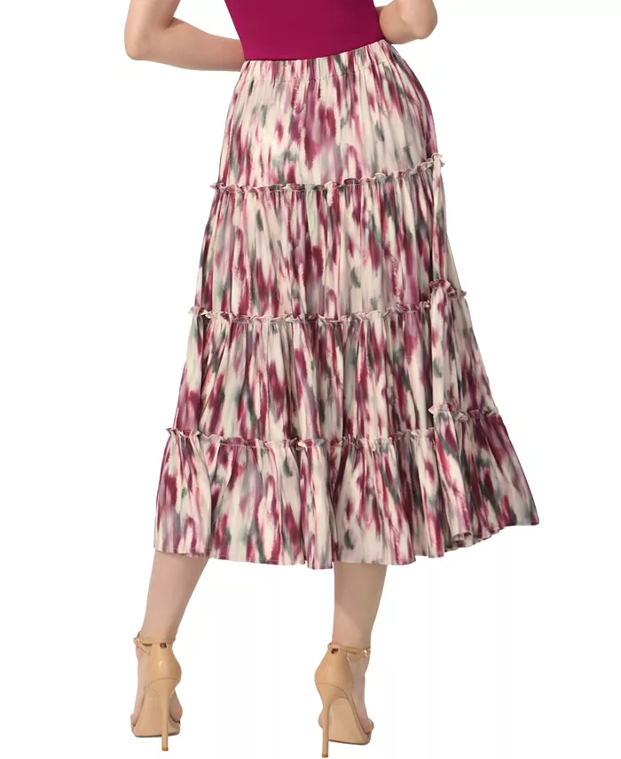 Женская многоярусная юбка миди kimi + kai, фиолетовый 
Женская многоярусная юбка миди kimi + kai, фиолетовый