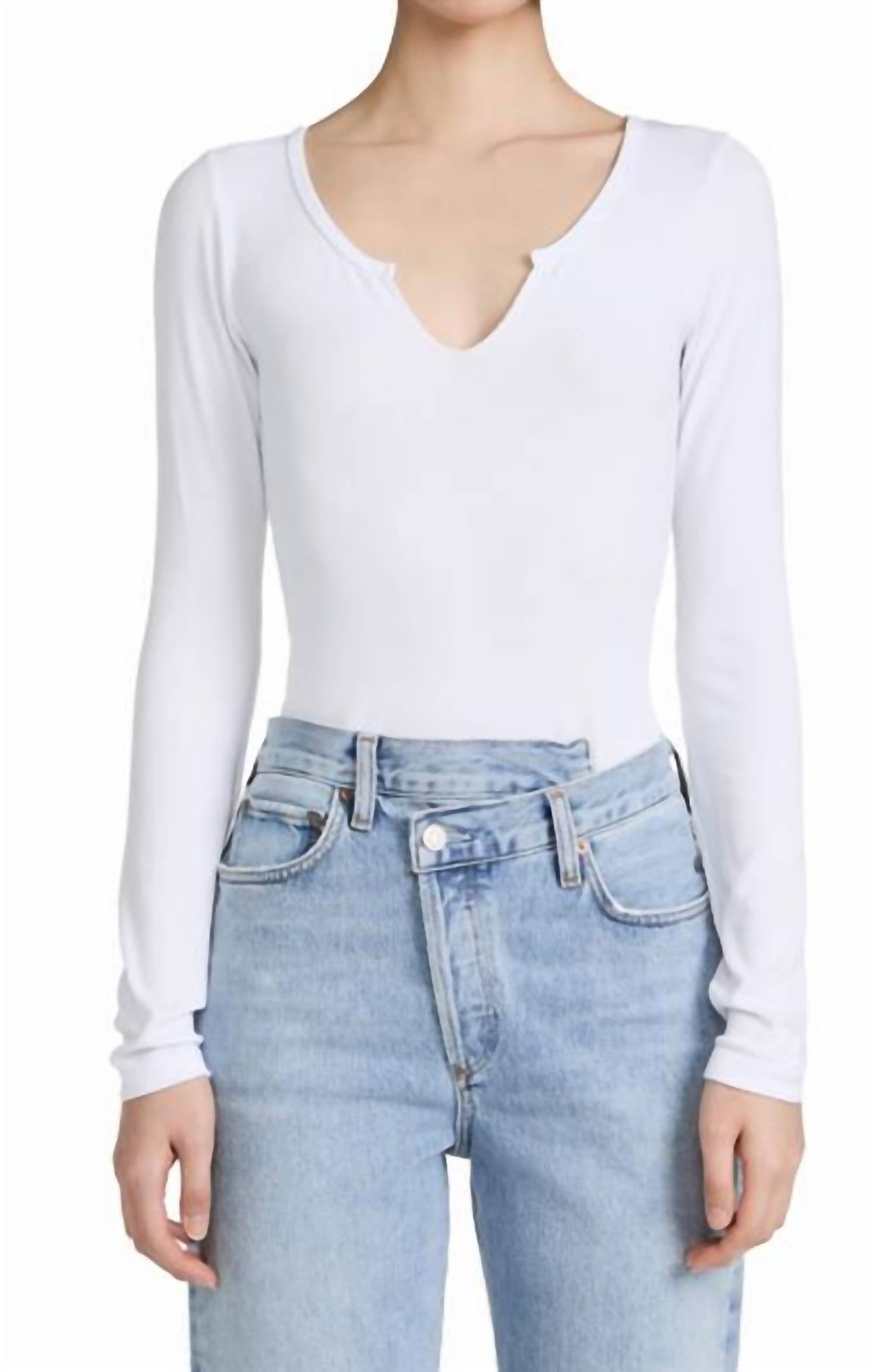 Топ Emory Notch Rib с длинными рукавами, белый Lna, белый
Топ Emory Notch Rib с длинными рукавами, белый Lna, белый