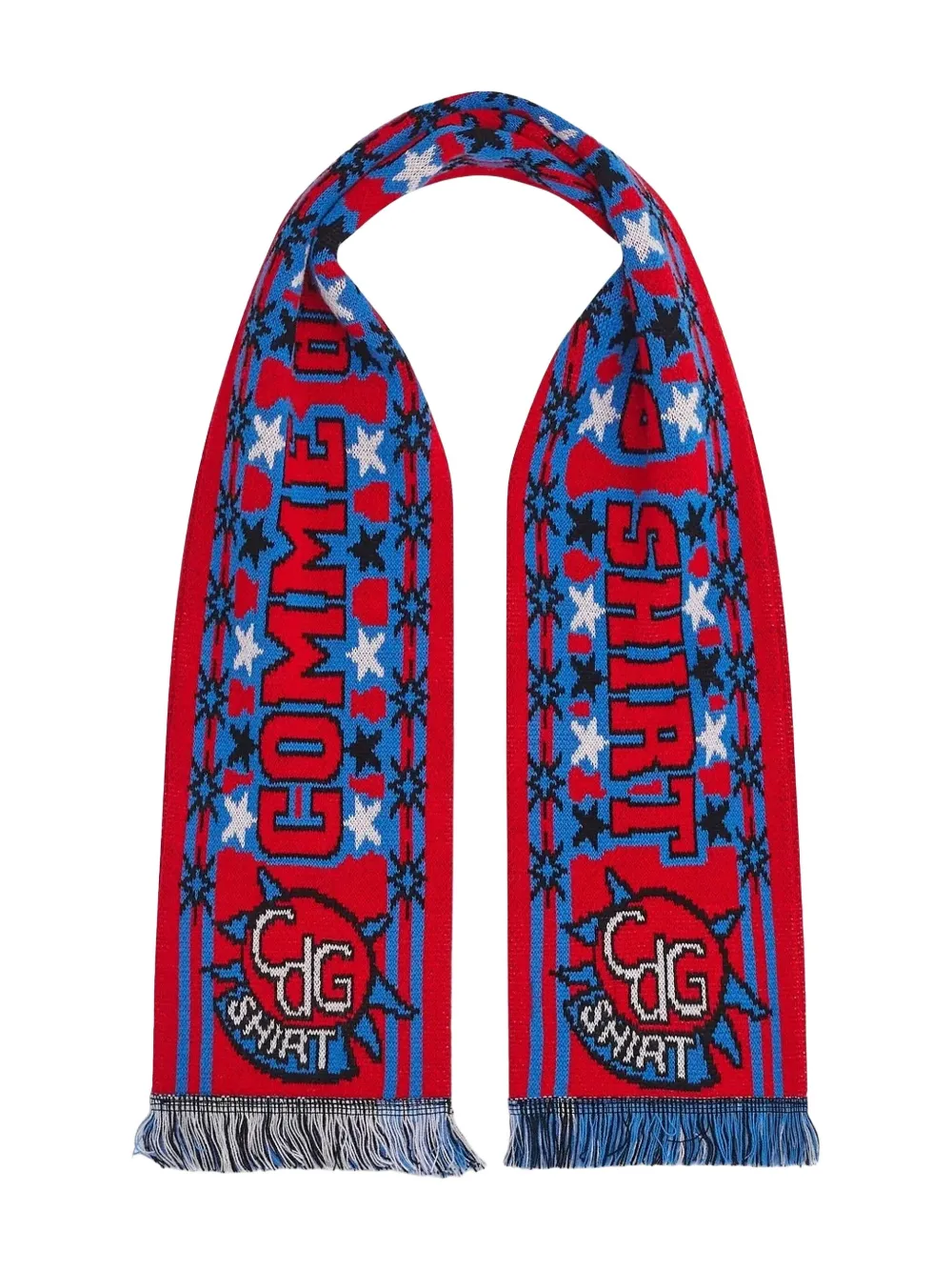 Шарф с узором и бахромой по краям Comme Des Garçons Shirt, красный
Шарф с узором и бахромой по краям Comme Des Garçons Shirt, красный