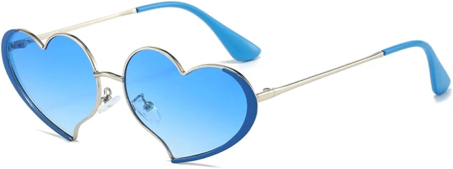 Винтажные солнцезащитные очки в форме сердца для женщин, металлическая оправа, для вечеринок и пляжа, роскошные очки с защитой от УФ-излучения UV400 UATXTAU, Silver-blue
Винтажные солнцезащитные очки в форме сердца для женщин, металлическая оправа, для вечеринок и пляжа, роскошные очки с защитой от УФ-излучения UV400 UATXTAU, Silver-blue