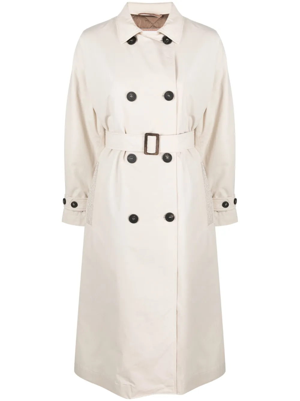 Двубортный тренч с декором Monili Peserico, нейтральный
Двубортный тренч с декором Monili Peserico, нейтральный